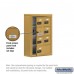 Salsbury Cell Phone Storage Locker - with Front Access Panel - 4 Door High Unit (5 Inch Deep Compartments) - 6 A Doors (5 usable) and 1 B Door - Gold - Surface Mounted - Resettable Combination Locks